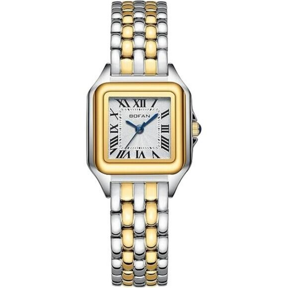 Small Gold Womens Watch Roman Dial Quartz Waterproof Stainless Steel Bracelet - Picture 7 of 7